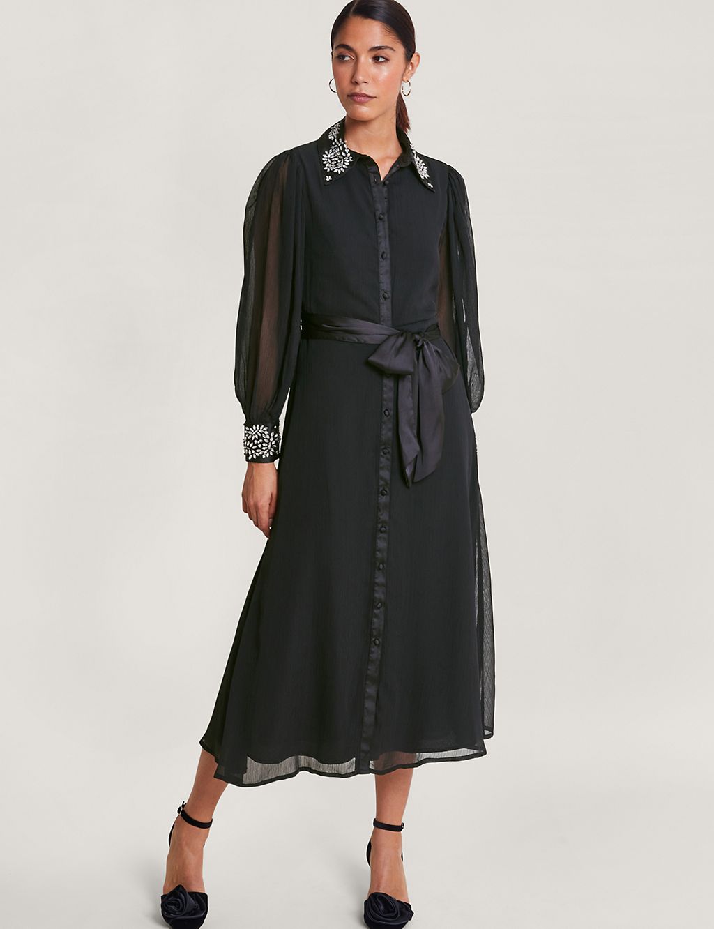 Embellished Belted Midaxi Shirt Dress | Monsoon | M&S