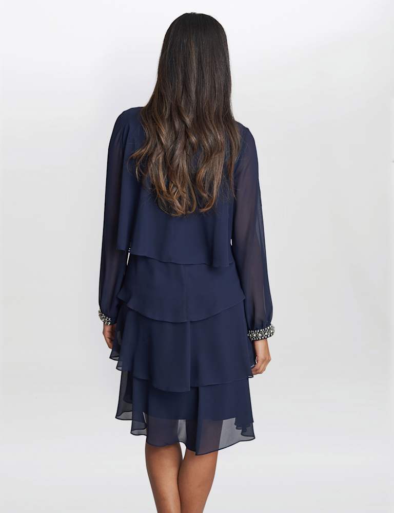 Embellished Knee Length Tiered Dress Gina Bacconi M&S