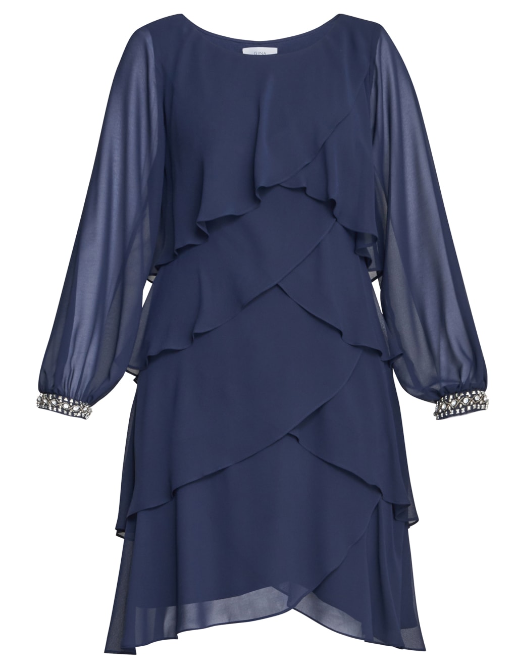 Embellished Knee Length Tiered Dress Gina Bacconi M&S