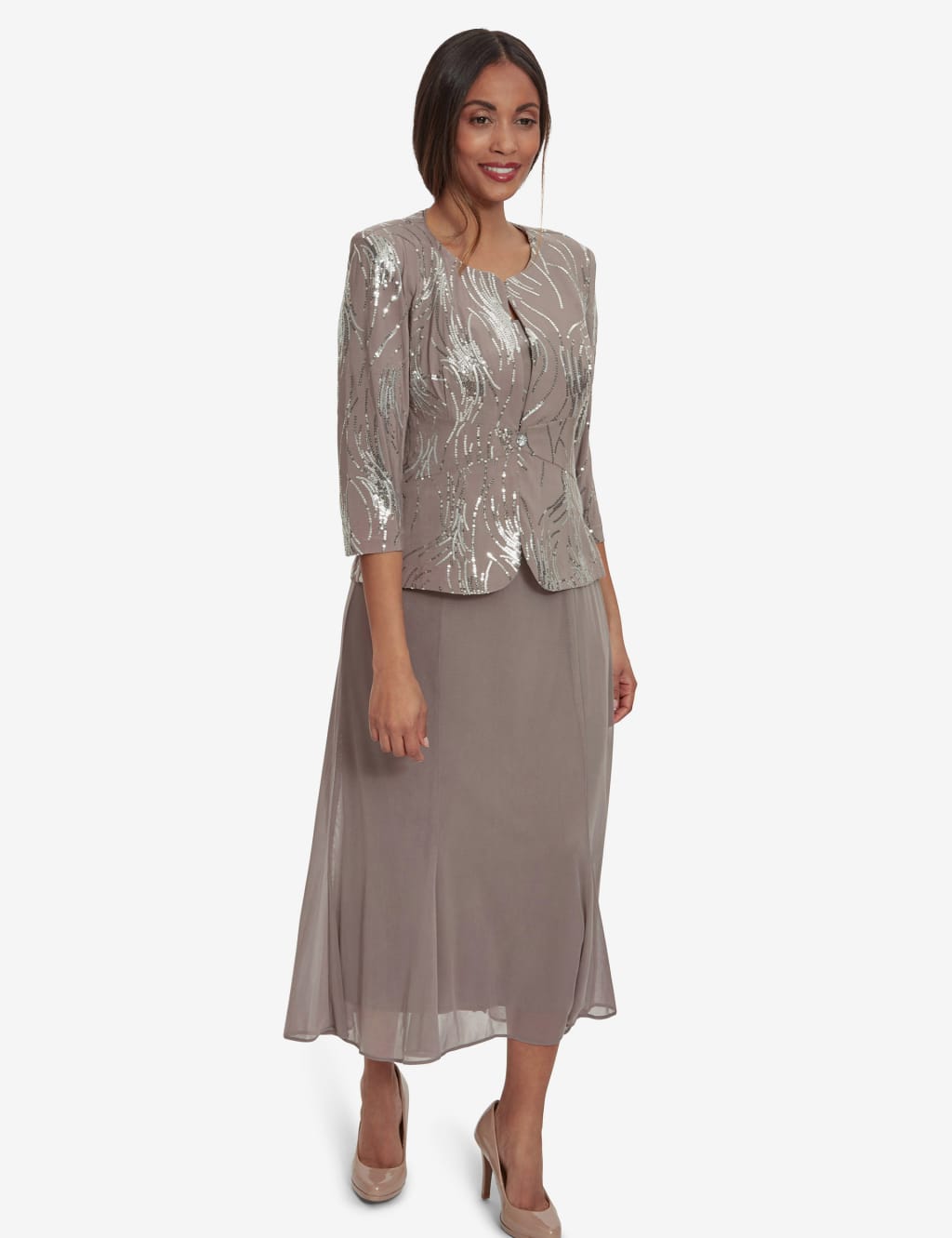 Midi dress and jacket for wedding hotsell