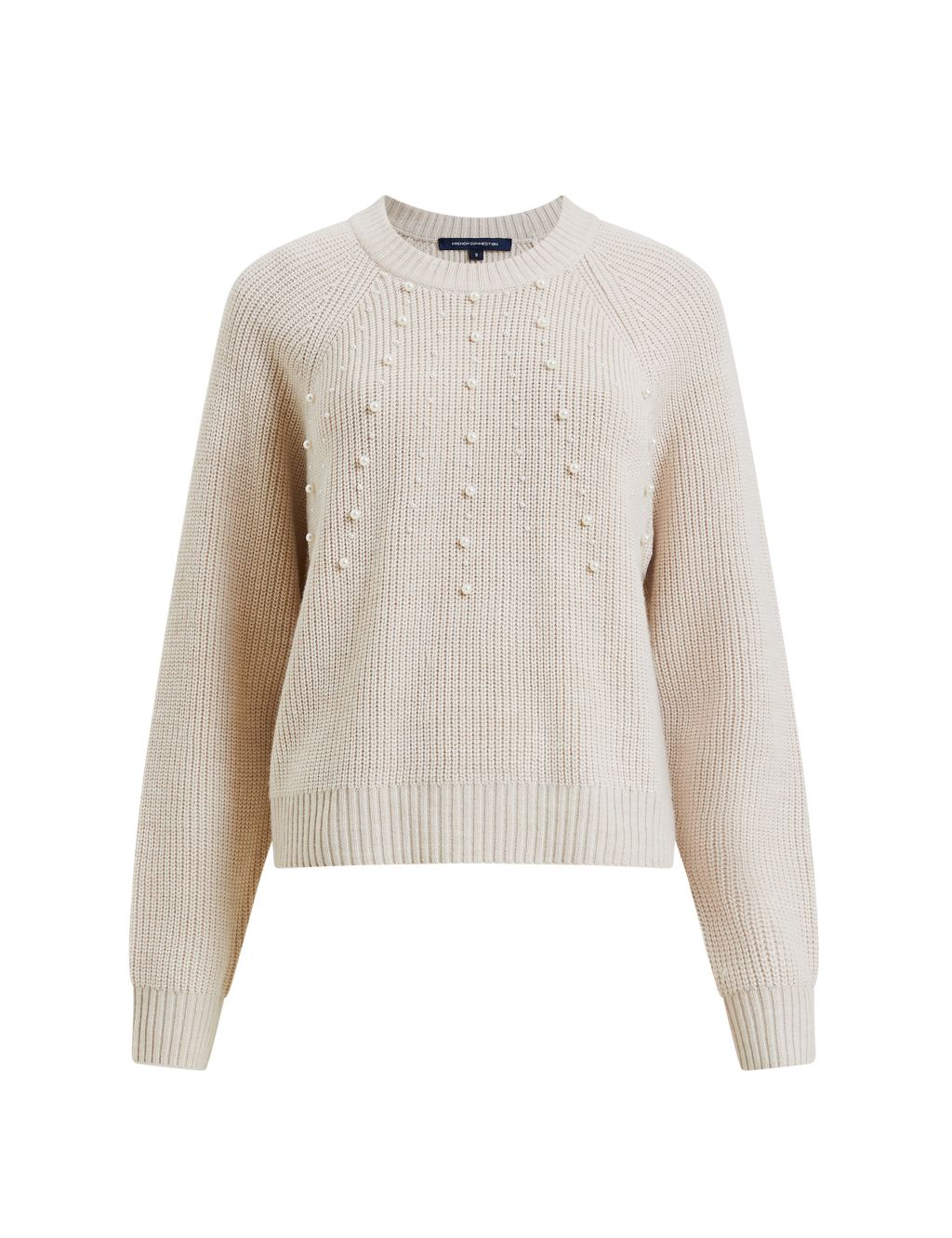 Embellished Ribbed Crew Neck Jumper | French Connection | M&S
