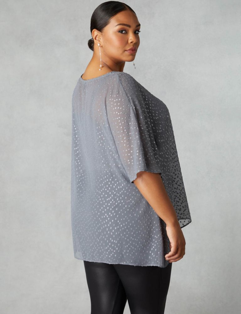 Embellished Round Neck Relaxed Blouse 4 of 4