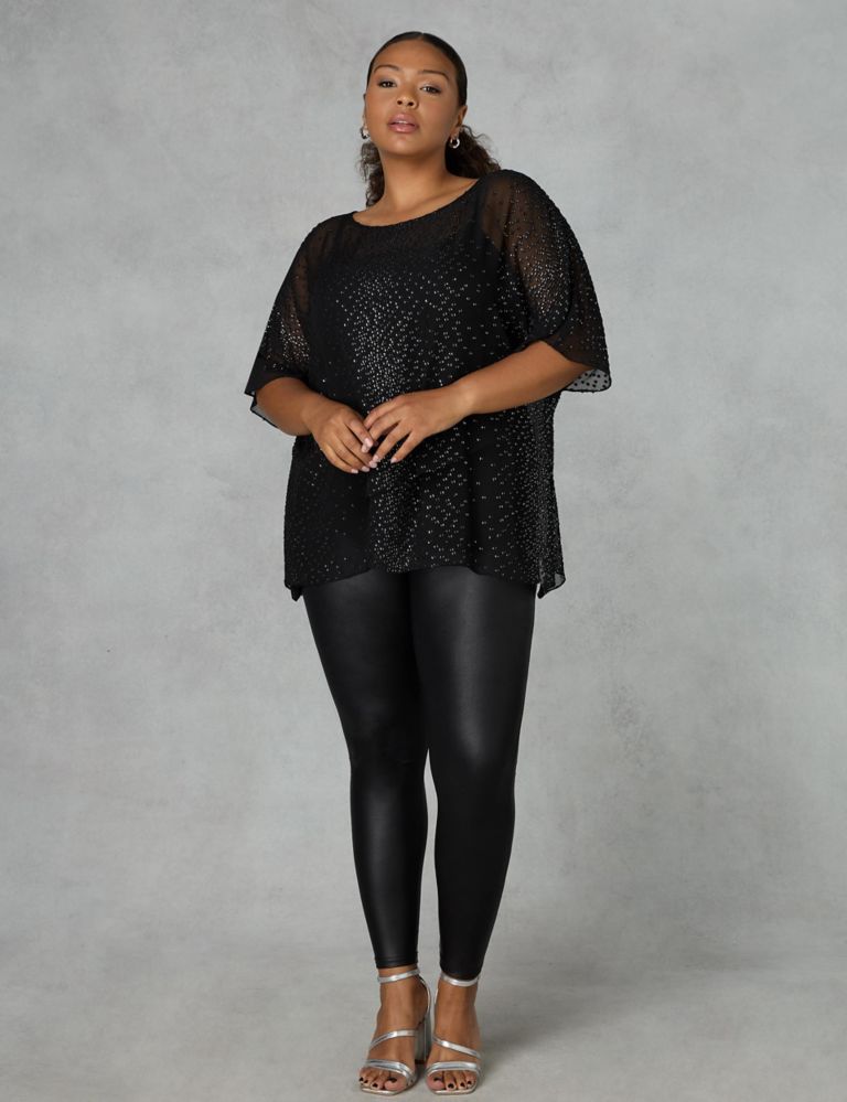 Embellished Round Neck Relaxed Blouse 3 of 5