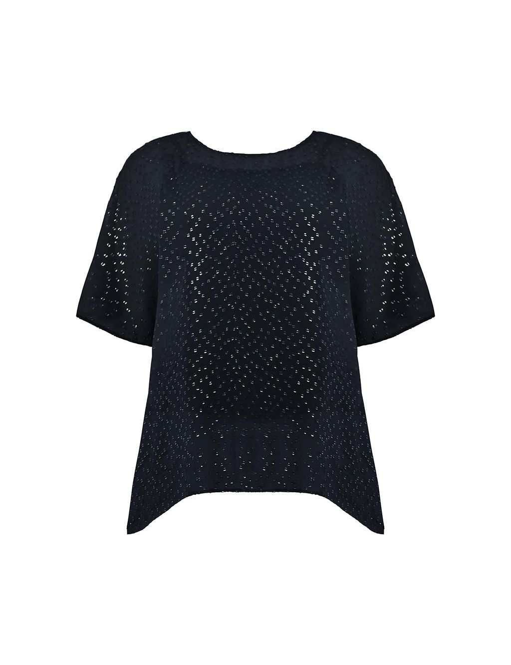 Embellished Round Neck Relaxed Blouse 1 of 5