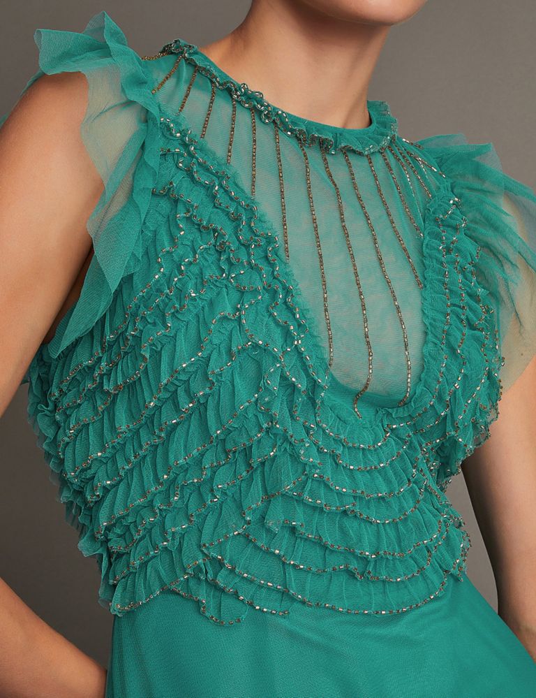 Embellished Ruffle Maxi Waisted Dress | Monsoon | M&S