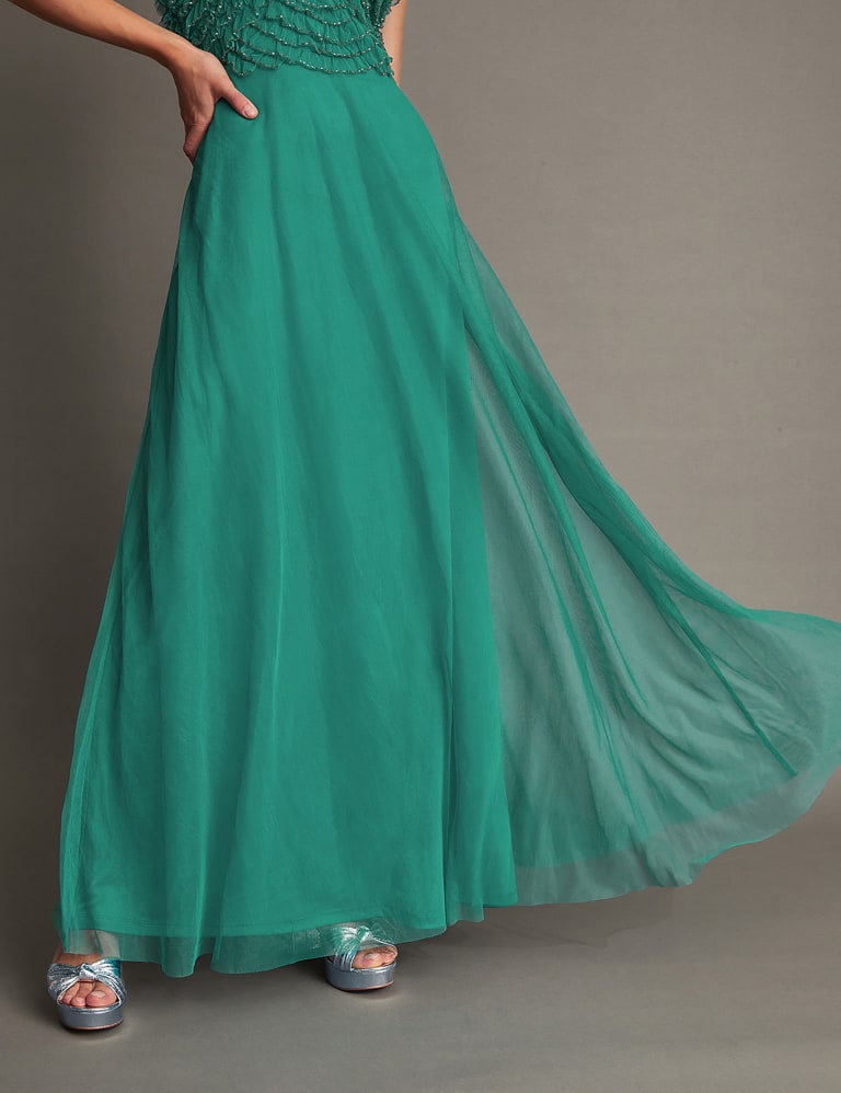 Embellished Ruffle Maxi Waisted Dress 5 of 5