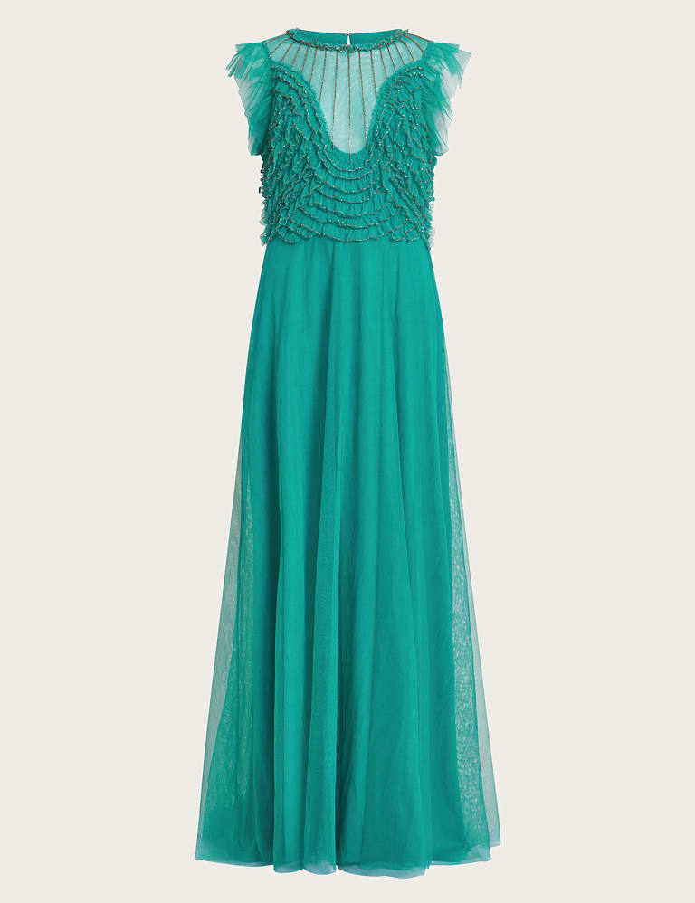 Embellished Ruffle Maxi Waisted Dress 2 of 5