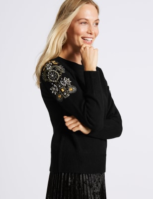 Embellished shop shoulder jumper