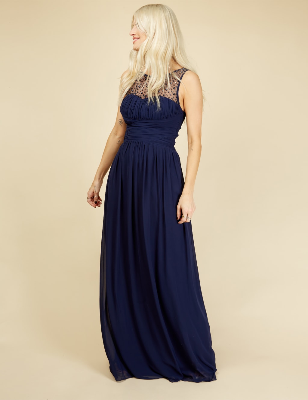 Embellished Sleeveless Maxi Waisted Dress 3 of 5