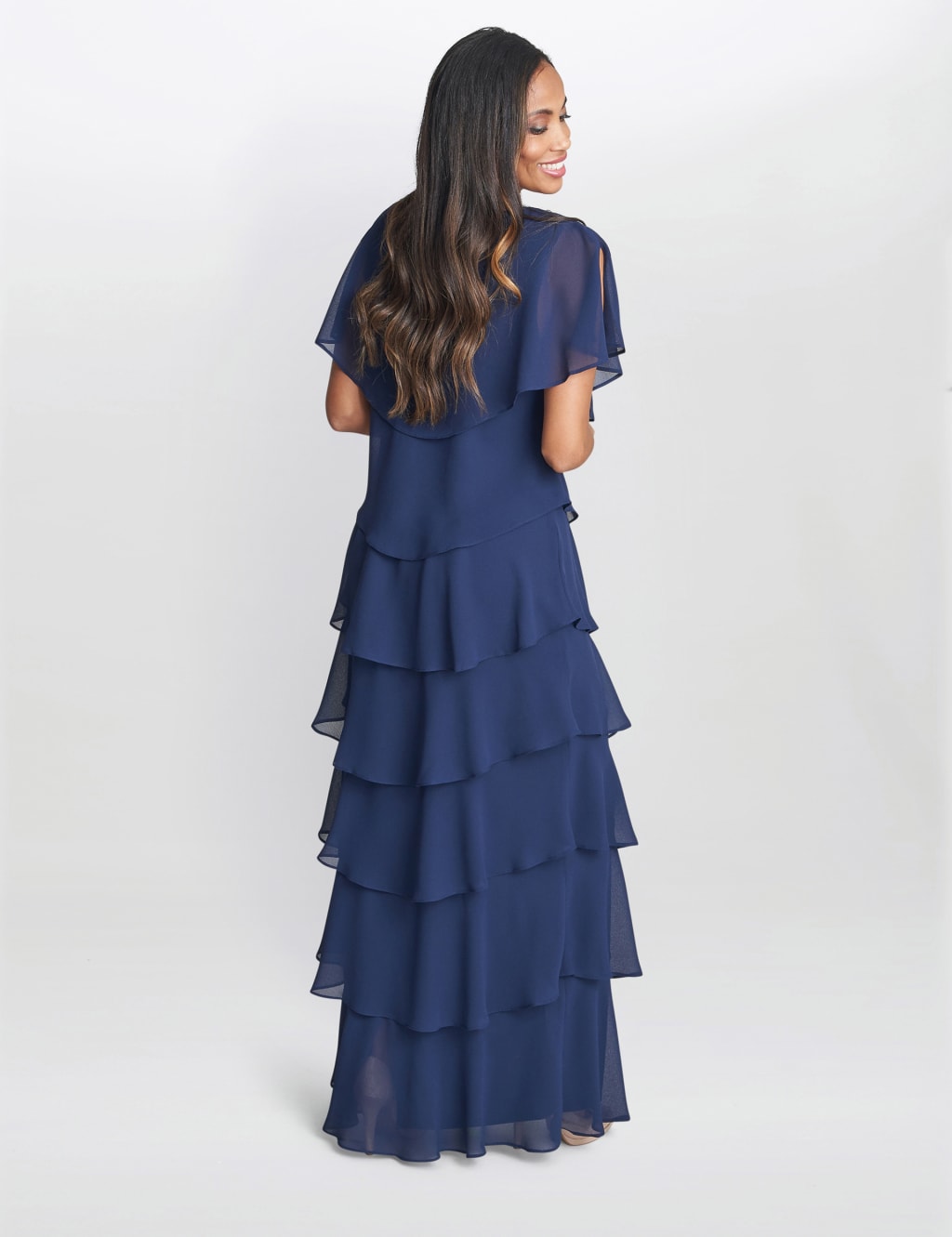 Tiered chiffon maxi dress on sale