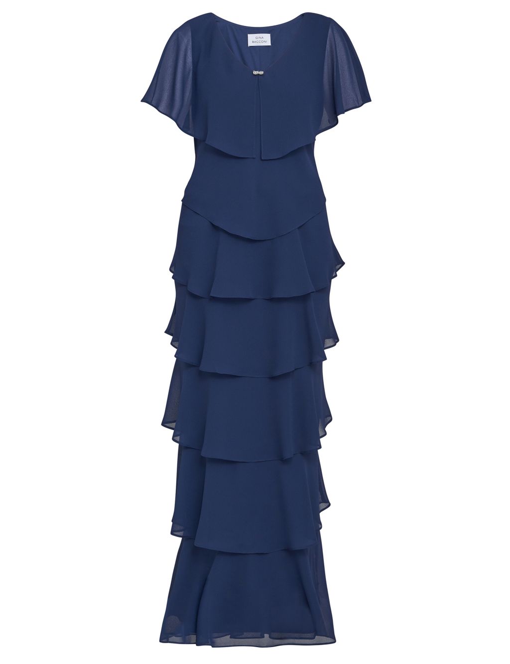 Embellished V-Neck Maxi Tiered Dress 1 of 4