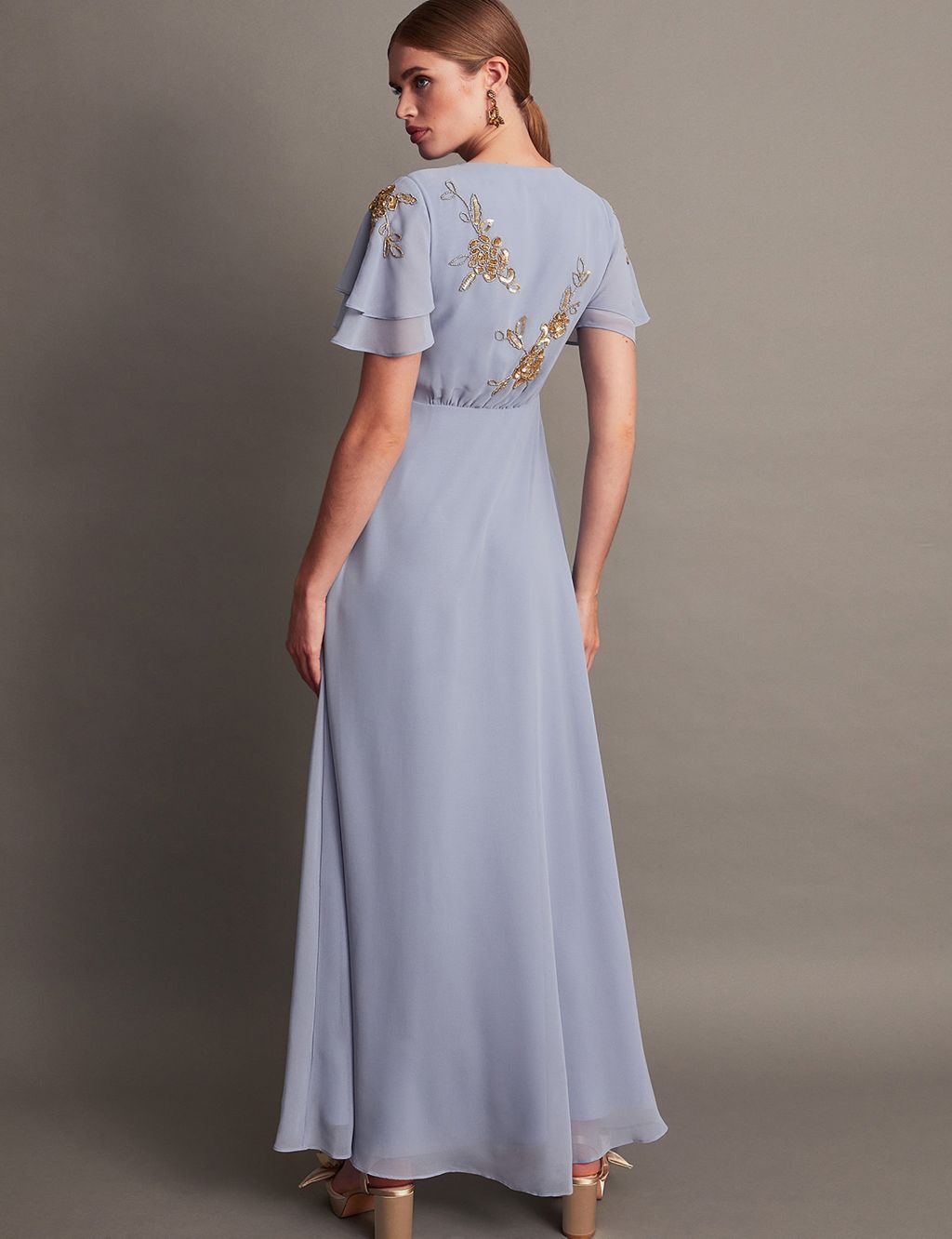 Embellished V-Neck Maxi Waisted Dress 2 of 5