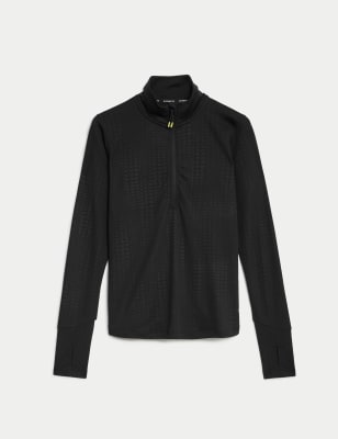 Goodmove, Funnel Neck Zip Up Running Top - Black