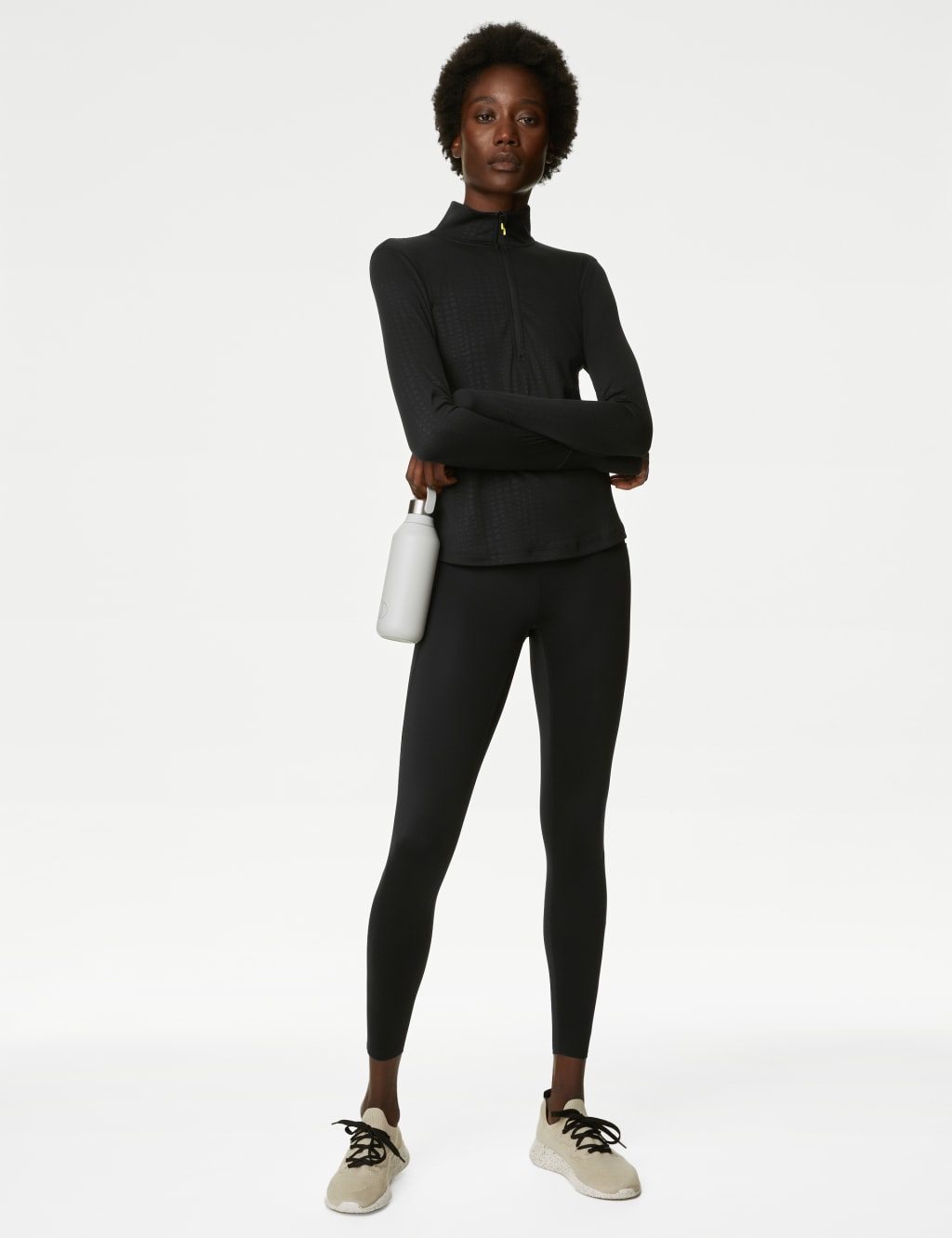 Half zip running top womens cheap black