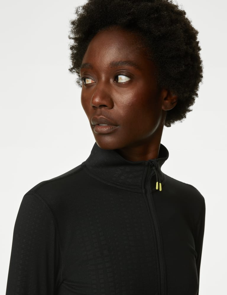 Half zip running top womens black hot sale