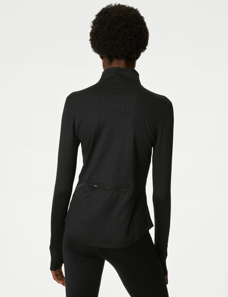 Embossed Funnel Neck Half Zip Running Top | Goodmove | M&S