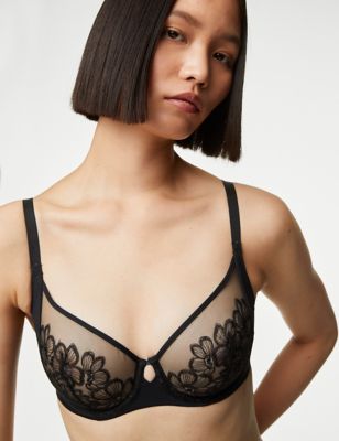 Skin Embroidered Full Cup Wrinkle Free Padded Bra – Womens Mart