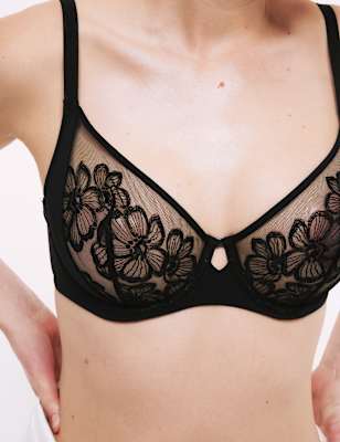 Embrace Embroidered Wired Full Cup Bra A-E, M&S Collection