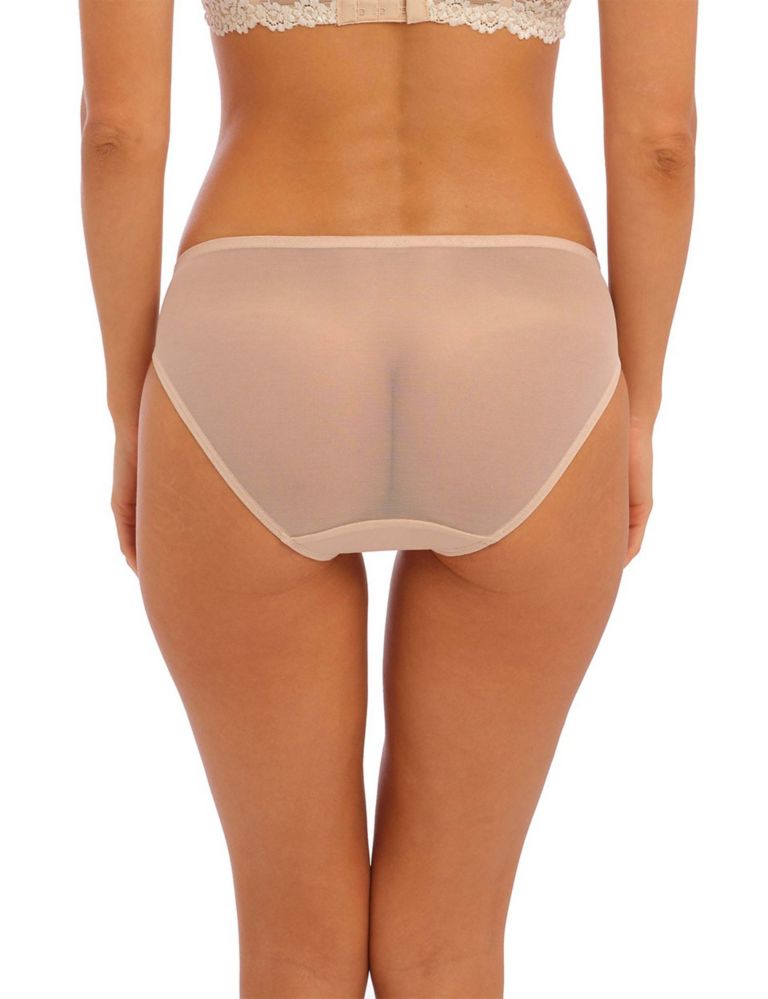 Women Briefs embroidery&Mesh Bikini Underwear high cut knicker