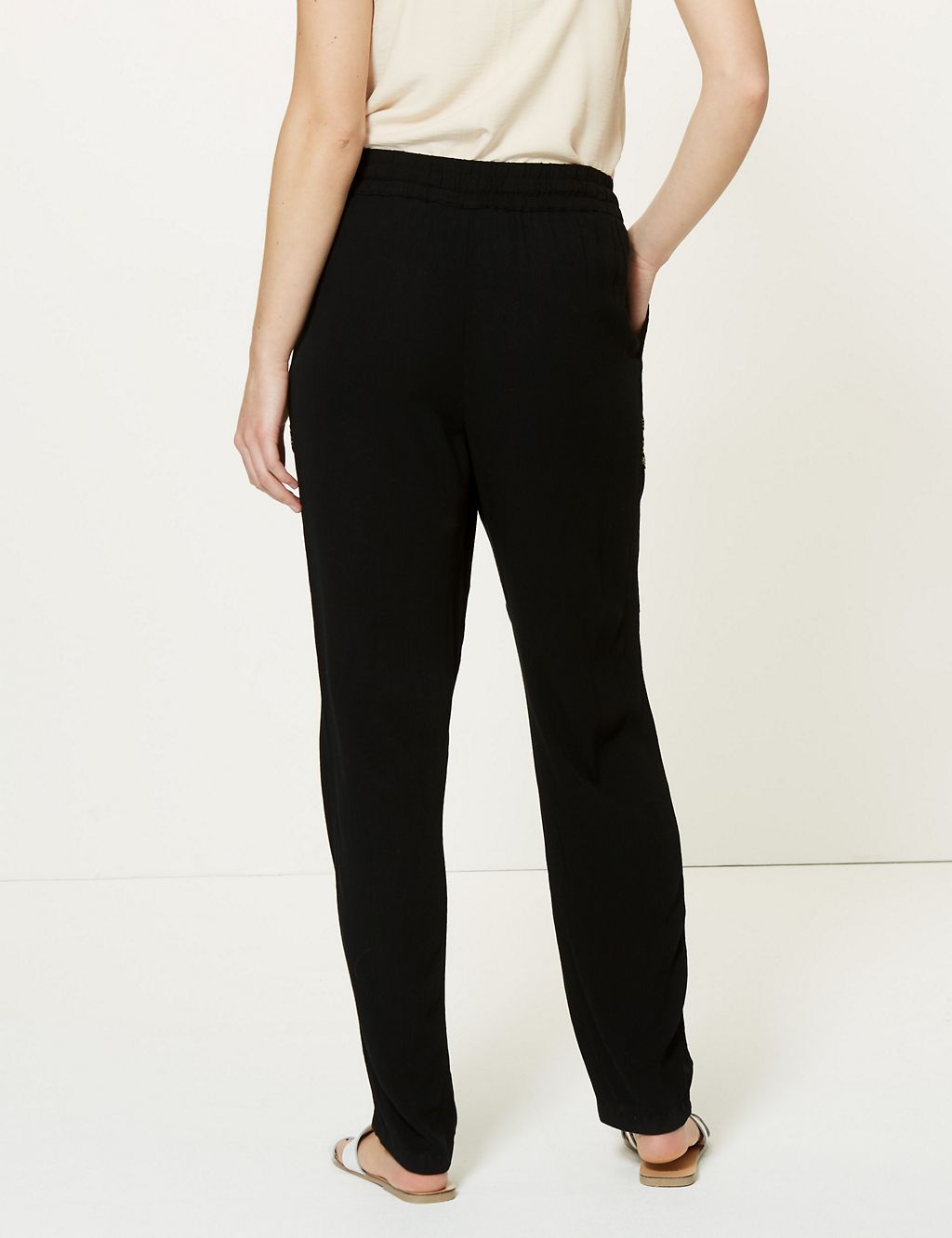 Embroidered Ankle Grazer Peg Trousers 2 of 5