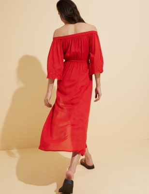 Marks and spencer outlet red maxi skirt