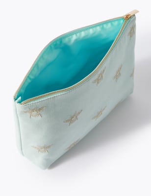 Embroidered Bee Make-Up Bag Image 2 of 3