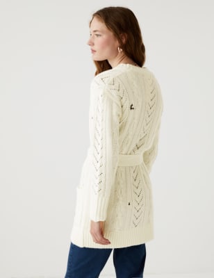 Belted hotsell wool cardigan