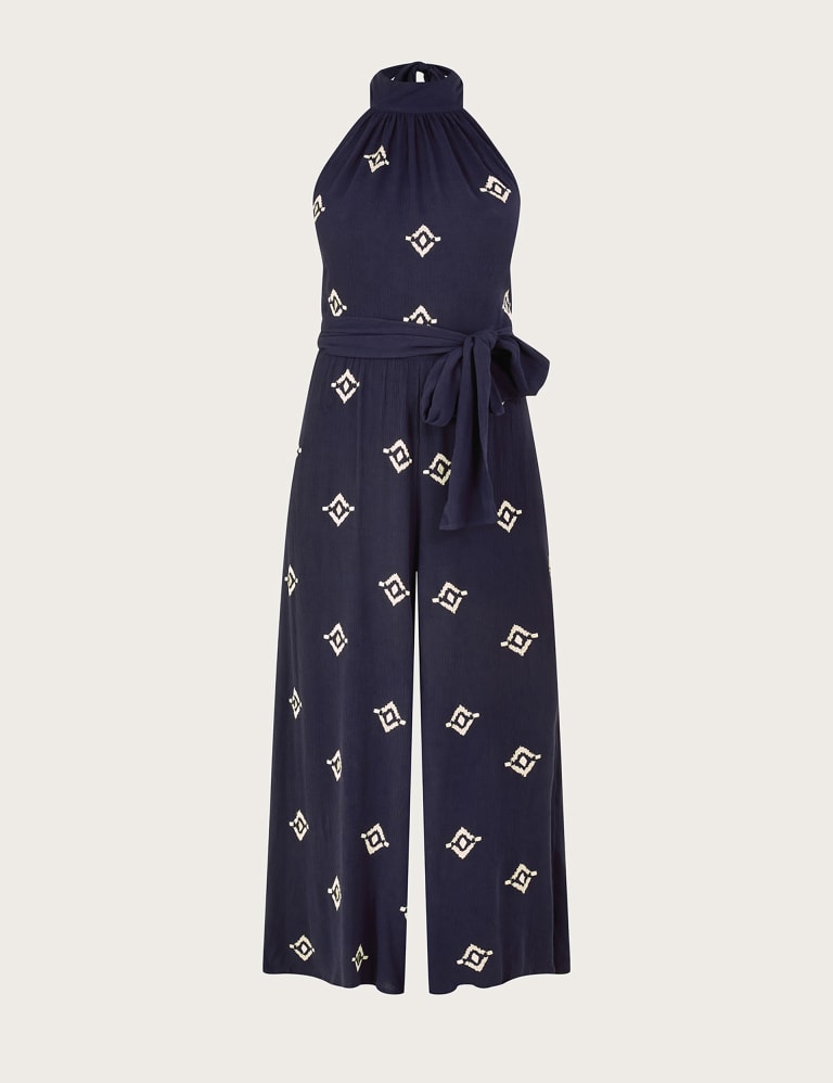 Embroidered Belted Sleeveless Jumpsuit 2 of 5