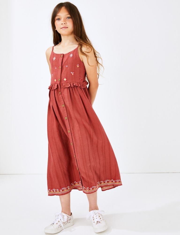 Embroidered Berry Dress (3-16 Years) 1 of 4