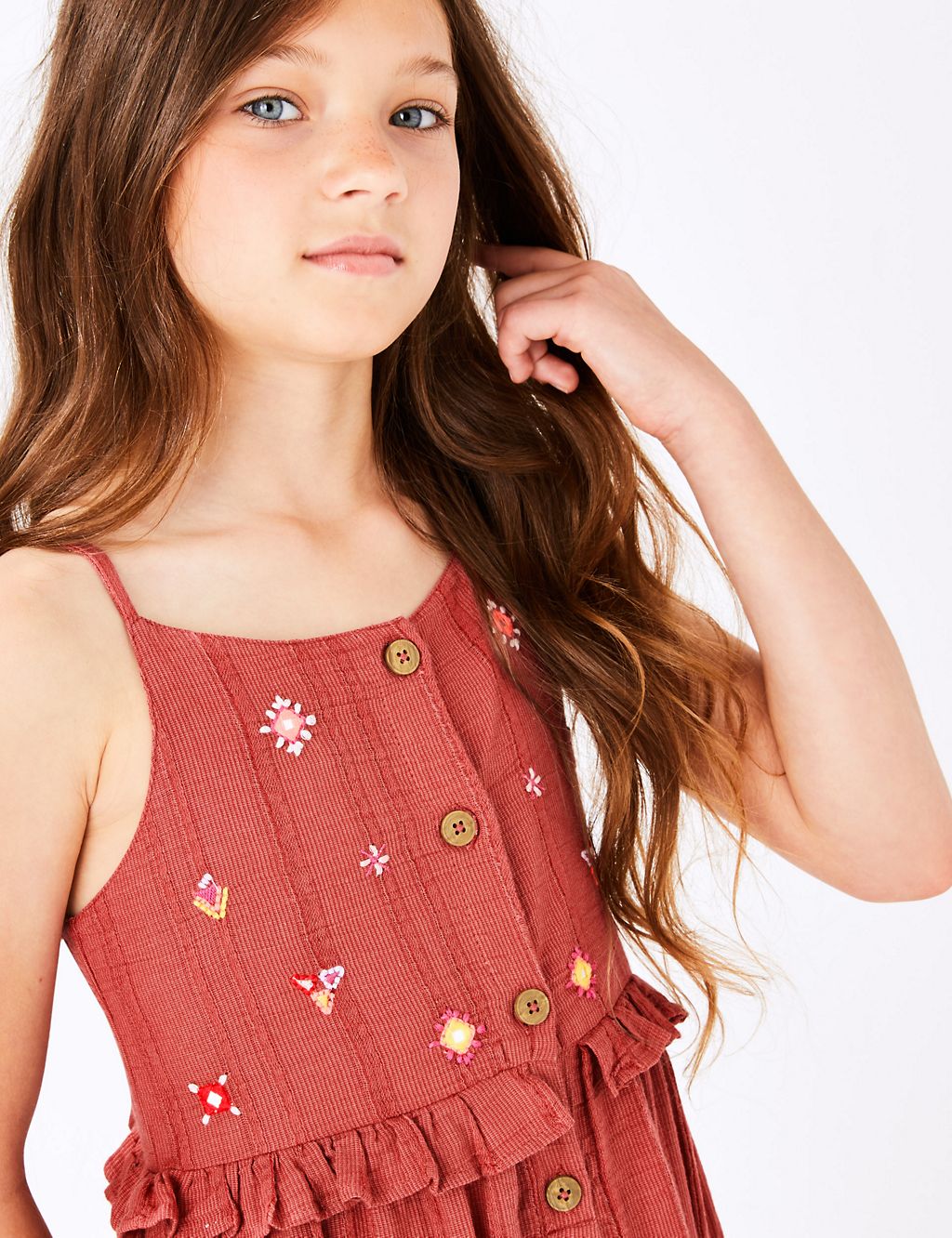 Embroidered Berry Dress (3-16 Years) 2 of 4
