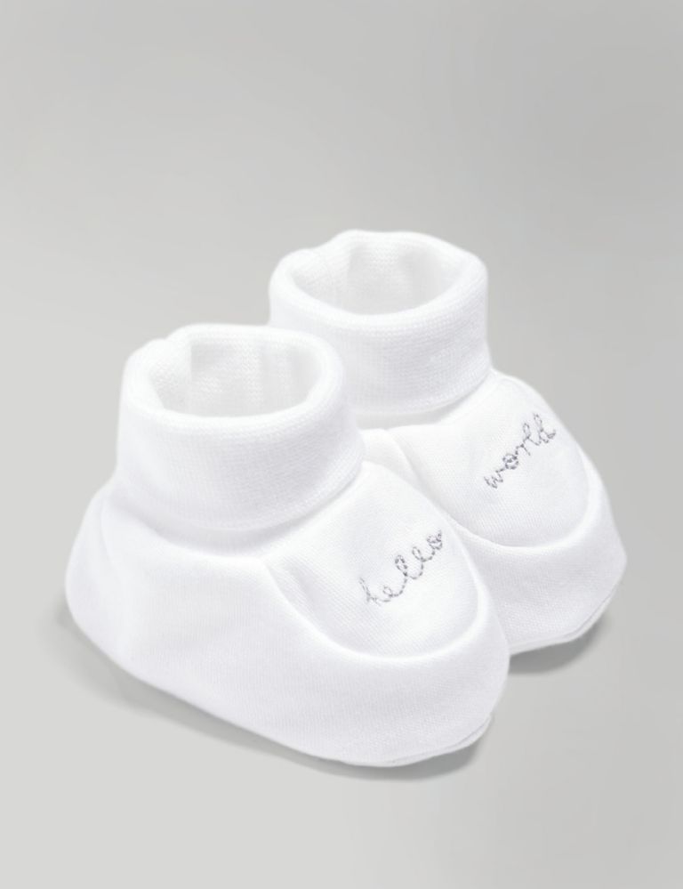 Embroidered Booties (7lbs-12 Mths) 1 of 2