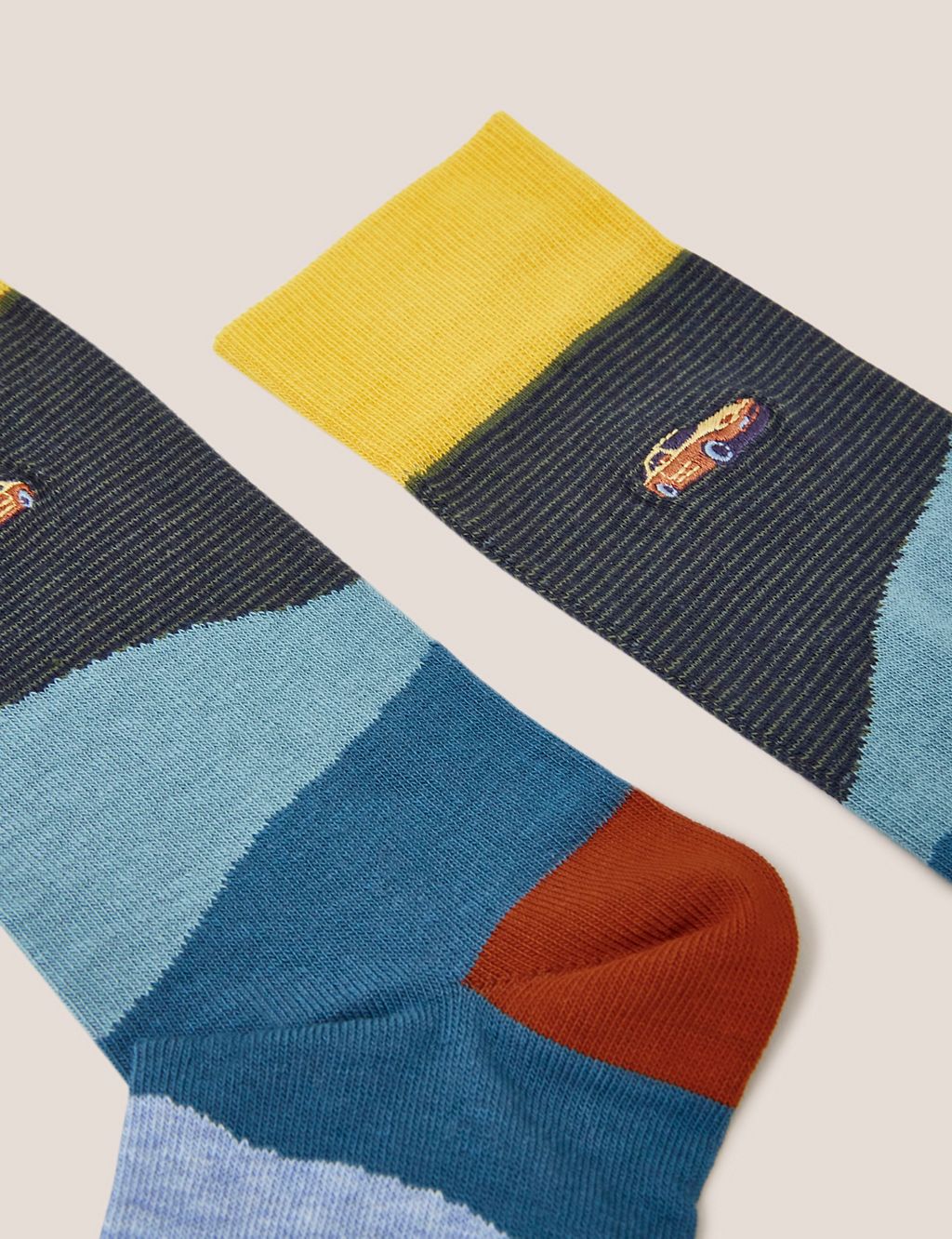 Embroidered Car Cotton Rich Socks 2 of 3