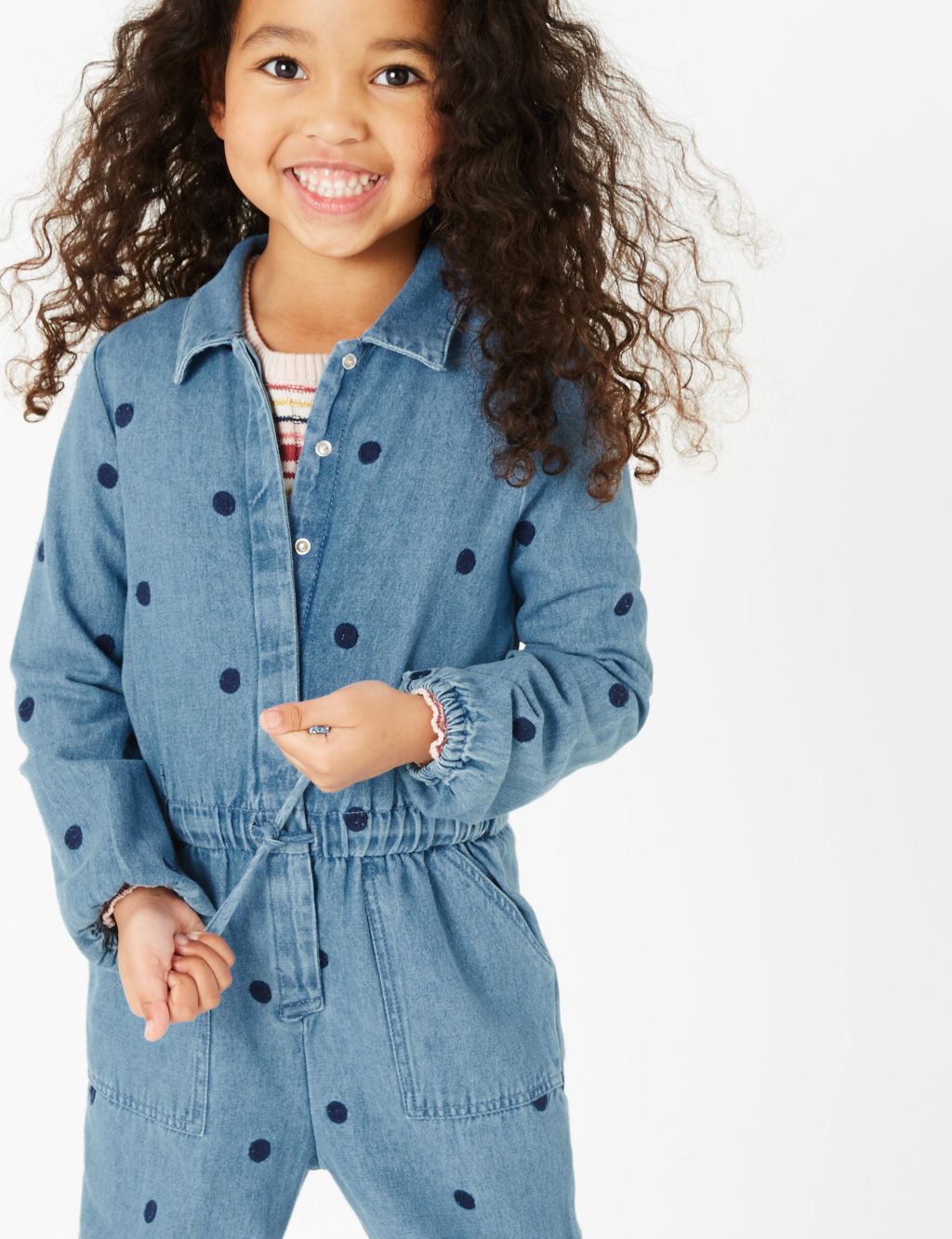 Embroidered Chambray Boilersuit (2-7 Years) | M&S