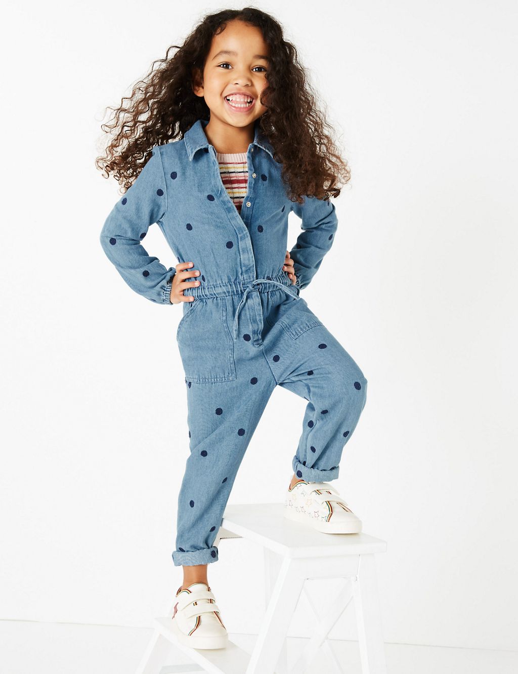 Embroidered Chambray Boilersuit (2-7 Years) | M&S