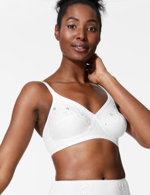 Embroidered Crossover Non-Wired Full Cup Bra A-E