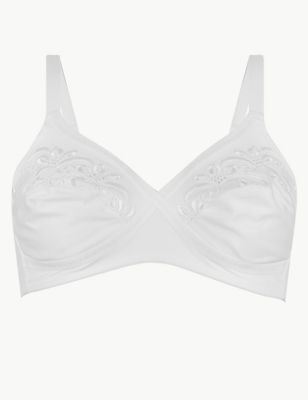 Buy Marks & Spencer White Floral Embroidered Crossover Non Wired Full Cup  Bra A E 7020 - Bra for Women 1007784