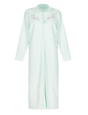 Embroidered Fleece Dressing Gown Image 2 of 4