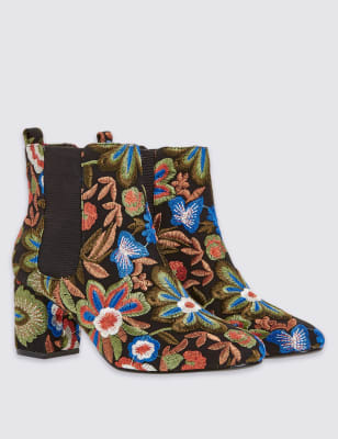 Embroidered ankle cheap boots uk