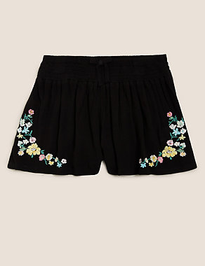 Embroidered Floral Shorts (6-16 Yrs) Image 2 of 5