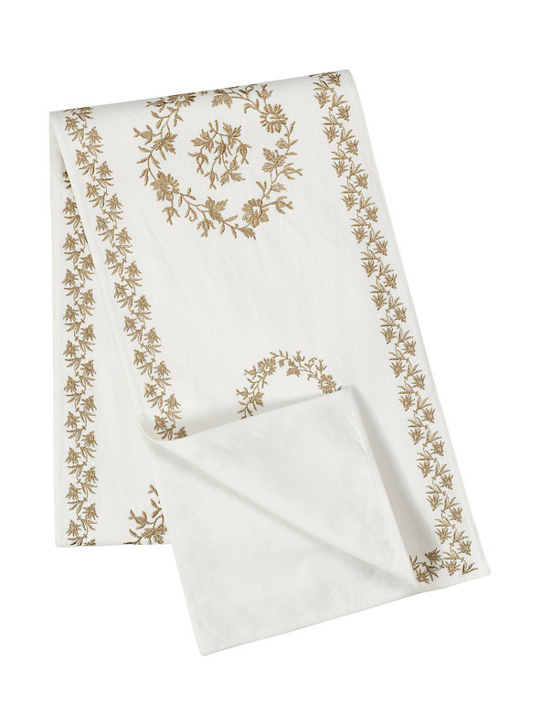 Embroidered Floral Table Runner Image 1 of 1