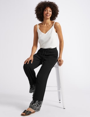 Mid calf clearance wide leg pants