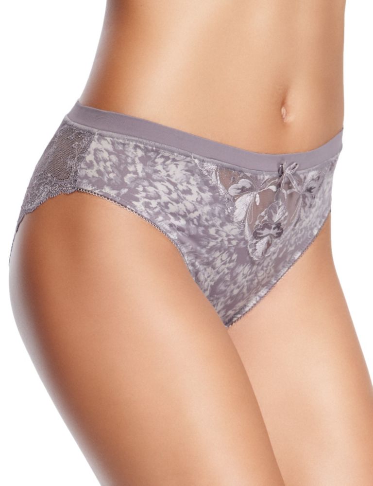Embroidered High Leg Knickers with Cool Comfort™ Technology 1 of 3