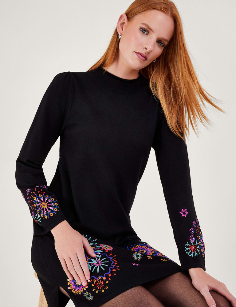 Embroidered hotsell sweater dress