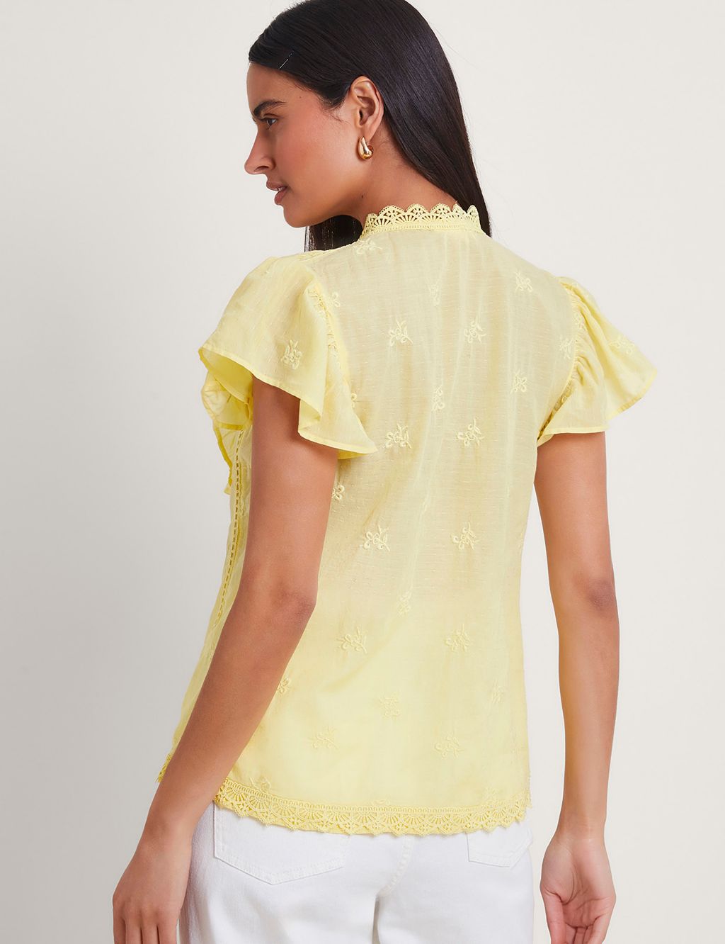 Embroidered Lace Ruffle Blouse 4 of 4