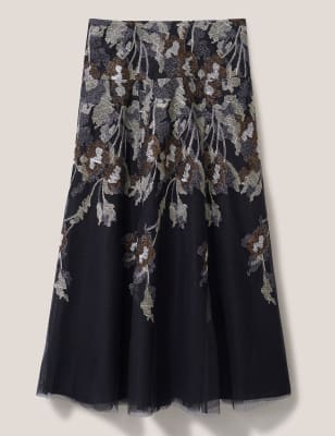 Embroidered Maxi A-Line Skirt Image 2 of 5