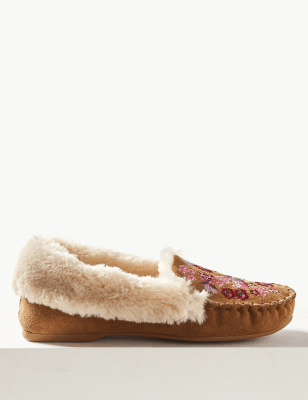 marks and spencer moccasin slippers