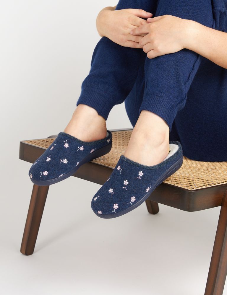 Embroidered Mule Slippers 1 of 7