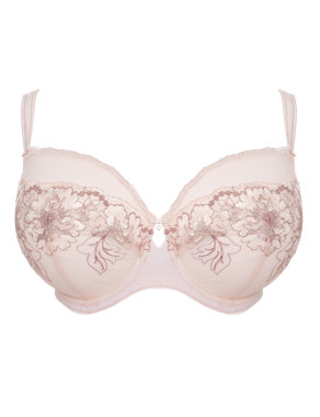 Embroidered Non-Padded Balcony DD-GG Bra Image 2 of 4
