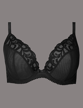 Embroidered Non-Padded Plunge Bra DD-G Image 2 of 3