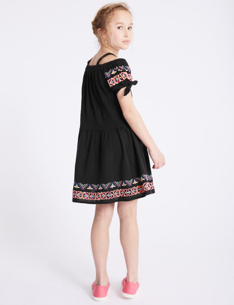 Embroidered Pure Cotton Dress (3-16 Years) 3 of 4